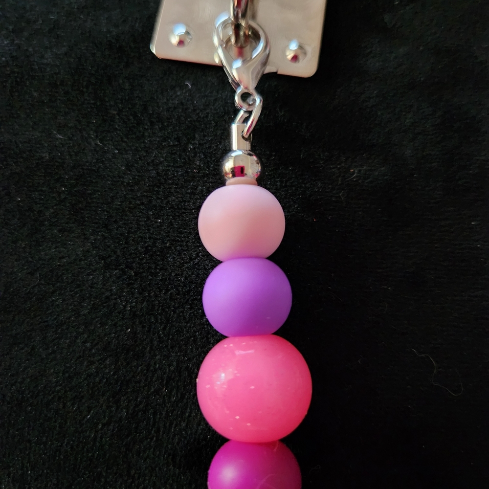 Pink and Purple Beaded Tumbler Charm